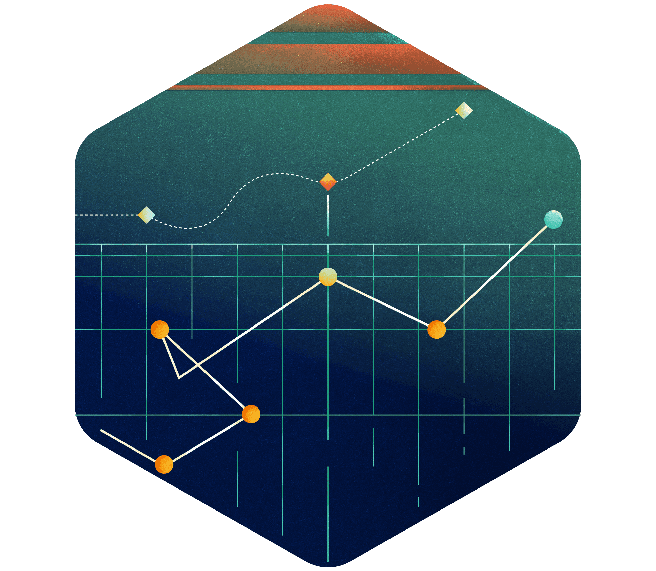 Connections on a grid.