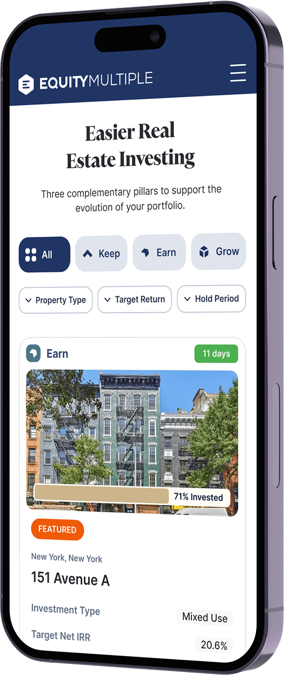 EquityMultiple on mobile